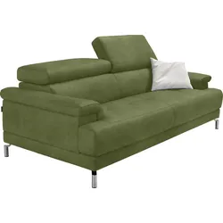 2,5-Sitzer EGOITALIANO "Soul, Design und Sitzkomfort auf hohem Niveau, tolle Details", grün (kiwi), B:200cm H:76cm T:106cm, Sofas, inkl. Kopfteilverstellung für noch mehr Komfort, Designfuß