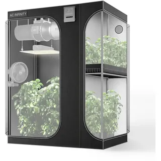 AC Infinity CLOUDLAB 864D – 2-in-1 Advance Grow Zelt 150 × 120 × 200 cm, 25 mm Stahlstangen, 2000D Mylar, für Hydroponik und Indoor Growing