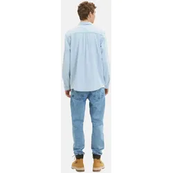 Tom Tailor Hemd Relaxed Denim-Hemd langem Arm, Kent-Kragen, Knopfleiste und Brusttasche