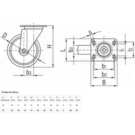 GEKO Lenkrolle PP TPR Ø50mm