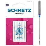 SCHMETZ | 5 Nähmaschinennadeln | Microtex 130/705 H-M | Nadeldicke 80/12 | Geeignet für besonders dichtes oder feines Gewebe | auf jeder gängigen Haushaltsnähmaschine einsetzbar
