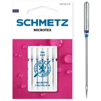 SCHMETZ | 5 Nähmaschinennadeln | Microtex 130/705 H-M | Nadeldicke 80/12 | Geeignet für besonders dichtes oder feines Gewebe | auf jeder gängigen Haushaltsnähmaschine einsetzbar