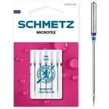 SCHMETZ | 5 Nähmaschinennadeln | Microtex 130/705 H-M | Nadeldicke 80/12 | Geeignet für besonders dichtes oder feines Gewebe | auf jeder gängigen Haushaltsnähmaschine einsetzbar