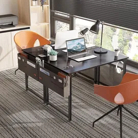 ODK Kleiner Schreibtisch Computertisch Bürotisch mit Kopfhörerhalter - Schwarz