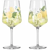 Ritzenhoff & Breker RITZENHOFF Cocktailglas Limoncello Hugo-Glas Sommertau - 2 Stück für Aperitif, Zitronen-Motiv bunt- Made in Germany