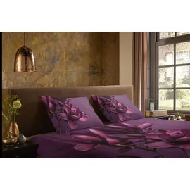 PURE luxury collection Penelope Blumen Lila 200 x 200 cm + 2 x 80 x 80 cm