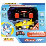 Carrera RC - Tails 1:43 I Ferngesteuertes Fahrzeug I Offiziell lizenziert I Authentisches Sonic the Hedgehog Design I Detailgetreue Darstellung I Für Sonic-Fans