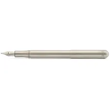 KAWECO LILIPUT Füllhalter Edelstahl I Exklusiver Stainless Steel Füllfederhalter für Tintenpatronen inklusive Retro Metallbox I Füller 12,5 cm I Federbreite: BB (Extra Breit)