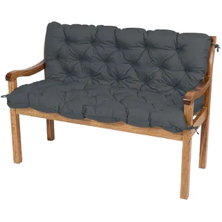 TexDeko TexDeko® Garden Gartenbankauflage mit Rückenlehne wasserabweisend UV - beständig Bankauflage In- & Outdoor Sitzkissen und Rückenkissen Hollywoodschaukel Sitzpolster (100 x 50 x 50cm Anthrazit)