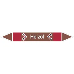 Rohrleitungskennzeichen Heizöl - 270x37 mm Folie selbstklebend