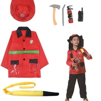 Yigoo Feuerwehr Kostüm Kinder Rollenspiel Feuerwehrmann Langarm mit Spielzeug Zubehör Weihnachten Verkleidung Karneval Party Halloween Fest