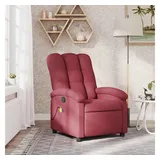 vidaXL Massage-Relaxsessel Polyester 55,3 x 101 x 74,3 cm Weinrot mit Fernbedienung