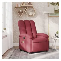 vidaXL Massage-Relaxsessel Polyester 55,3 x 101 x 74,3 cm Weinrot mit Fernbedienung