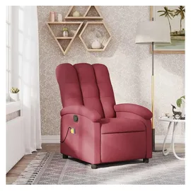 vidaXL Massage-Relaxsessel Polyester 55,3 x 101 x 74,3 cm Weinrot mit Fernbedienung