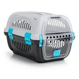 beeztees Rhino Haustiertransportbox - Grey / Blue - 51x34.5x33 cm