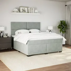 vidaXL Boxspringbett 180 x 200 cm Hellgrau