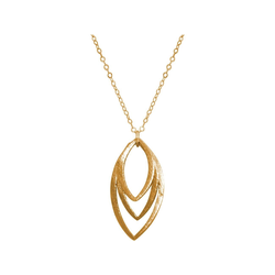 Gemshine Kette mit Anhänger Lotusblätter Marquise, Made in Spain
