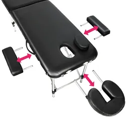 TECTAKE 2 Zonen Massageliege-Set mit Polsterung, Massagerollen und Aluminiumgestellschwarz