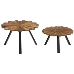 Couchtische 2 Stk. Recyceltes Massivholz | vidaXL : Farbe - Braun