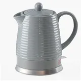 Compar Elektrischer Wasserkocher aus Keramik, 1,5 Liter, abnehmbarer Deckel, Grau- Modernes Stylisches Design "Grand", Deckel mit Silikondichtung. Tea kettle, ceramic, grey,1600 W, Liter 1,5L, retro look