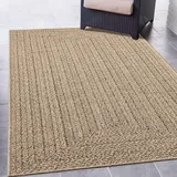 CARPETIA Robuster In- und Outdoor Teppich modern Jute Look wetterfest Balkon Terrasse Esszimmer 160x230 cm