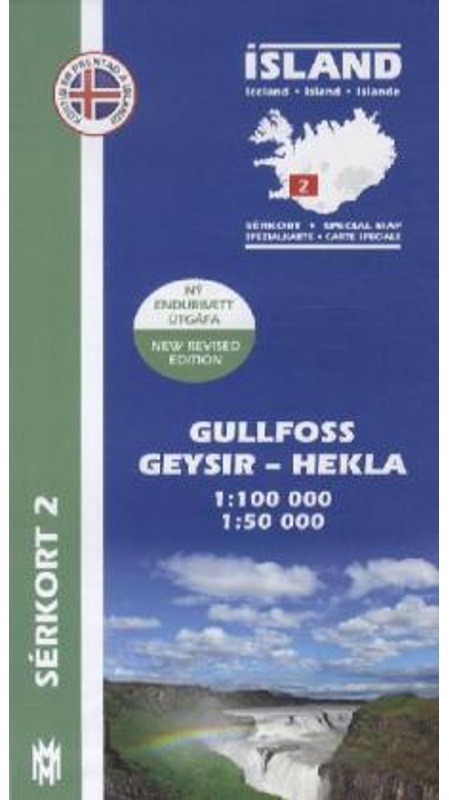 Island - Sérkort Gullfoss Geysir  Hekla  Karte (im Sinne von Landkarte)