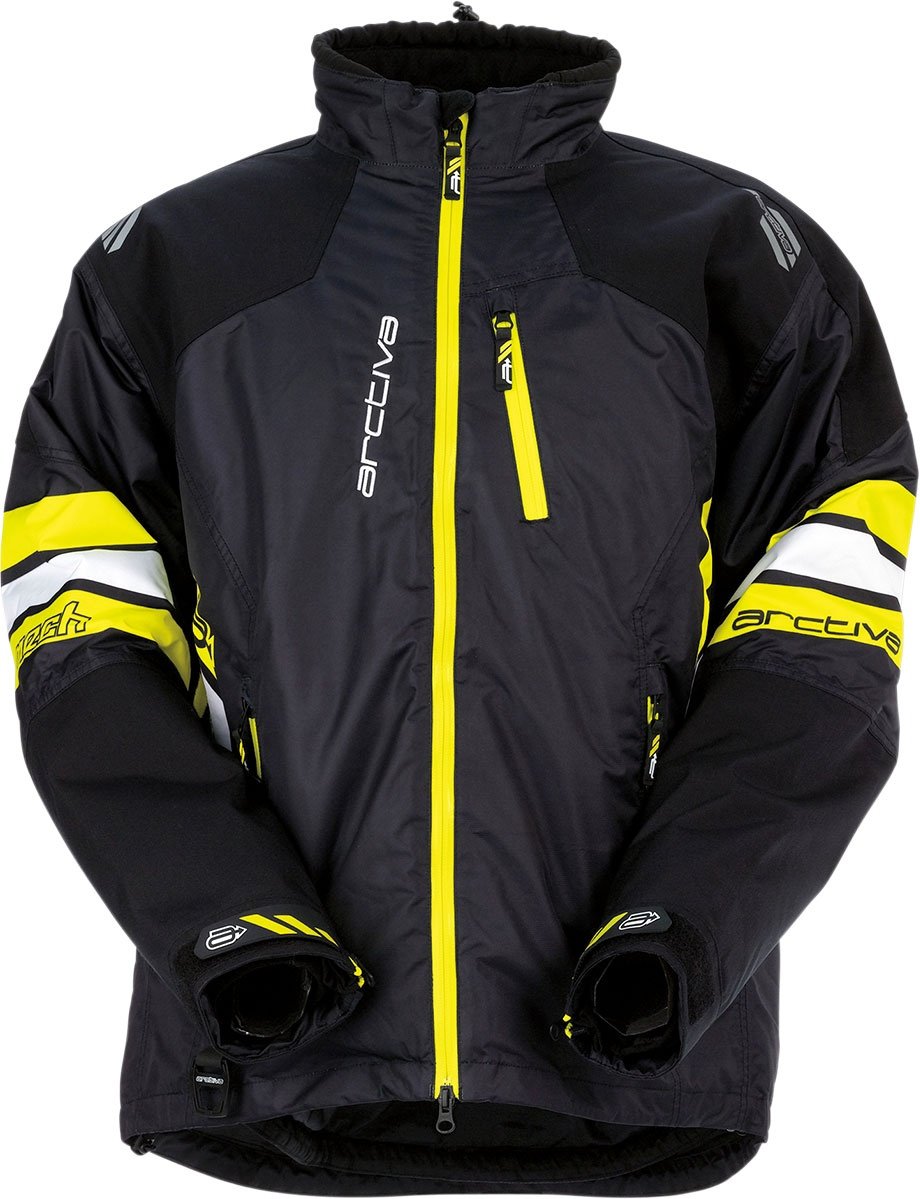 Arctiva S7 Mech, veste en textile - Noir/Jaune Néon/Blanc - L