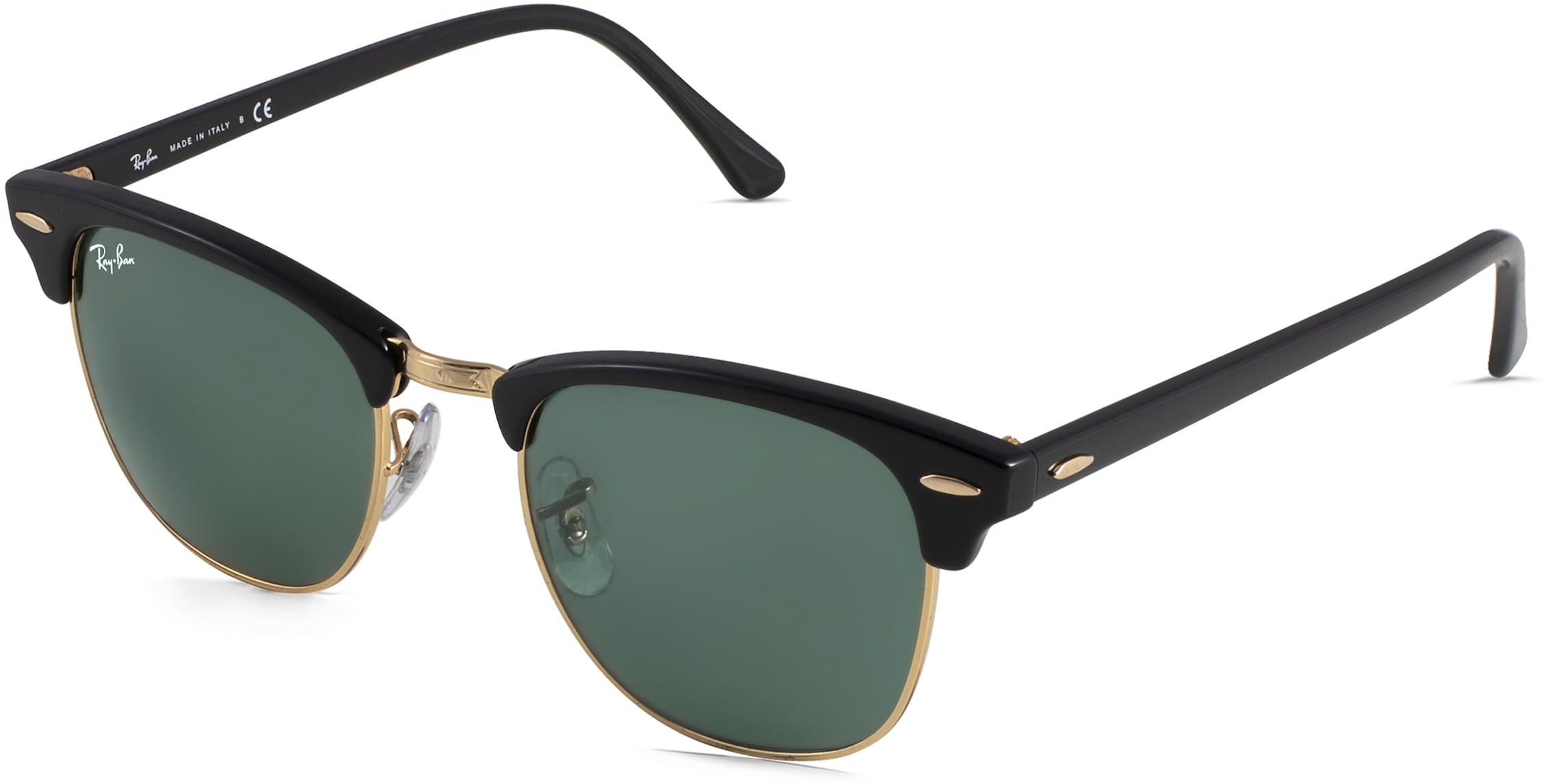 Ray-Ban RB 3016 CLUBMASTER Unisex-Sonnenbrille Vollrand Browline Acetat-Gestell, gold