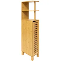 5five simply smart Simply Smart Schmaler Badezimmerschrank 30 x 19 x 120 cm Braun Bambus
