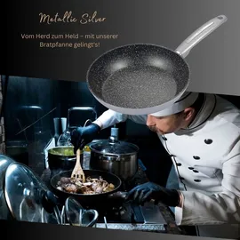 Schäfer Elektronik Schäfer Pfannen Hochwertiges Kochgeschirr – Für Perfektes Kochen und Braten Bratpfanne Ø28cm Metallic Silver