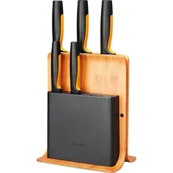 Fiskars Bambus-Messerblock mit 5 Messern
