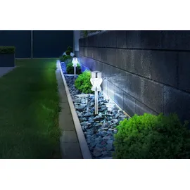 GLOBO Solarleuchte Edelstahl 2er Set Schwarz