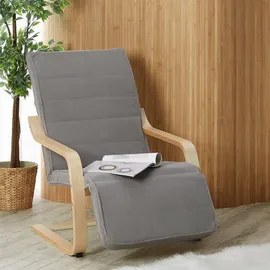 Homestyle4u Relaxsessel Cord 66 x 94 x 62 cm Grau mit Liegefunktion
