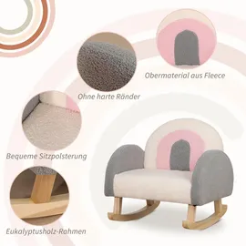 Homcom Kindersofa Schaukelstuhl für Kleinkinder Kindercouch Eukalyptusholz