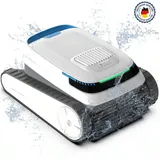 AIRROBO Poolroboter Akku Poolsauger für Boden Wand Wasserlinie, bis 200m2 Pools, Kabellos Poolsauger 60kpa/5200mah für Aufstellpool & Einbaupool weiß