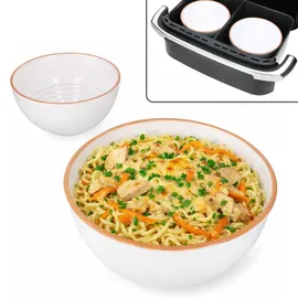 Mambocat 2er Set Ton-Schüsseln Weiß 17 cm