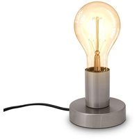 B.K.Licht Retro Tischlampe Vintage Tischleuchte Wohnraum Flur Edison E27 matt-nickel
