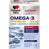 Doppelherz system Omega-3 Premium 1500 – Hoher Gehalt an wertvollen Omega-3-Fettsäuren EPA und DHA als Beitrag zur normalen Herzfunktion – 120 Kapseln