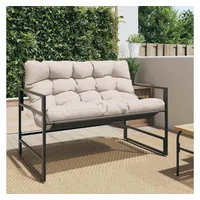 VidaXL Gartenbank mit Kissen Taupe 113 cm Stahl