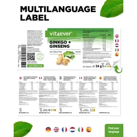 Vit4ever Ginkgo + Ginseng Tabletten 365 St.
