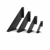 HEVVA Regalhalter 10/15/20/25 cm | LICHTENBERG | Regalwinkel, L-förmige Wandregalhalterung, Konsole, Regalträger | (1x Halter - Schwarz, 20 cm)