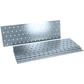 Helpmate – 6 Stück Lochplatten 100x300 mm – Flachverbinder galvanisch verzinkt & blau passiviert – Holzverbinder mit Korrosionsschutz, stabil & langlebig – einfache Montage