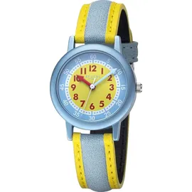 REGENT Kinderuhr Armbanduhr Analog PURarmband gelb hellblau URF1473 - Hellgelb