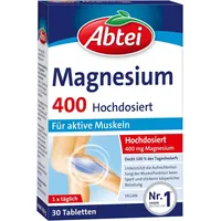 Abtei Magnesium 400 - Hochdosiertes Magnesium - Für Aktive Muskeln - Laborgeprüf