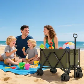 Outsunny Bollerwagen Faltbarer Handwagen bis 120 kg Grün
