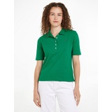 Tommy Hilfiger Poloshirt TOMMY HILFIGER Gr. S (36), grün (olympic green) Damen Shirts Jersey mit Logostickerei