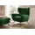 KAWOLA Hochlehnsessel CHARME Cord 100 x 106 x 95 cm Smaragd mit Kissen