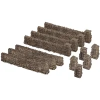 NOCH Bruchsteinmauer, Handbemalte Kunststoff Mauer, 12 Teile, 72 cm