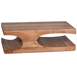 WOHNLING Couchtisch Massivholz akazie 118,0 x 70,0 x 38,0 cm