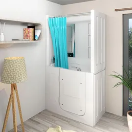 AcquaVapore Seniorendusche und Sitzwanne Kombination Wanne mit Tür S08D-A-L 68x110x205cm